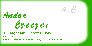 andor czeczei business card